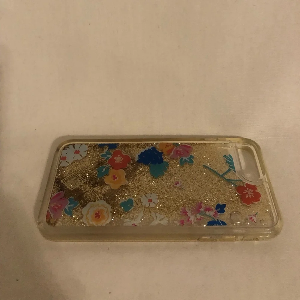 Vera Bradley Santiago Floral Liquid Glitter iPhone 6plus/8plus